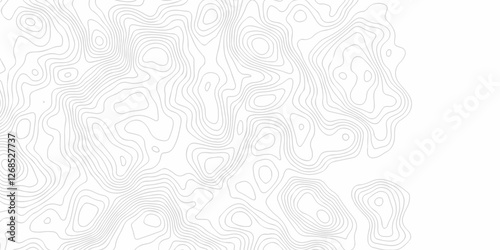 Topographic map background geographic line map with seamless ornament design. The black on white contours vector topography stylized height of the lines map.