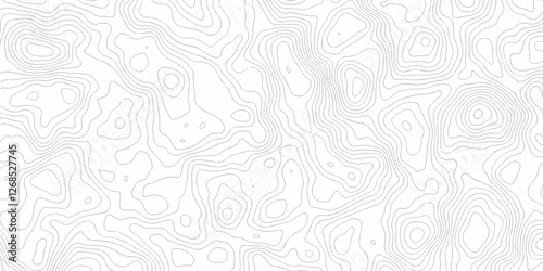 Topographic map background geographic line map with seamless ornament design. The black on white contours vector topography stylized height of the lines map.