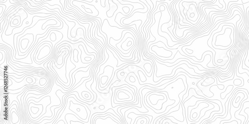 Topographic map background geographic line map with seamless ornament design. The black on white contours vector topography stylized height of the lines map.