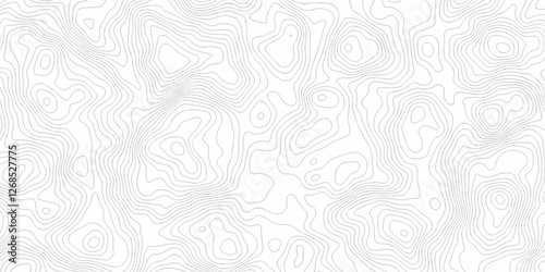 Topographic map background geographic line map with seamless ornament design. The black on white contours vector topography stylized height of the lines map.