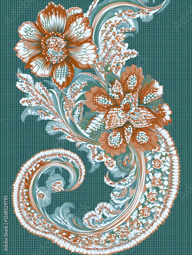 Vintage floral pattern seamless border background vector illustration batik embroidery texture style