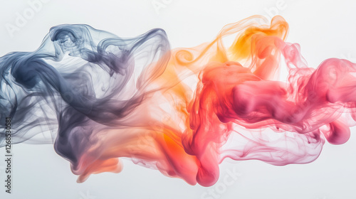 Abstract Colorful Ink Swirl – Vibrant Fluid Smoke Art Background