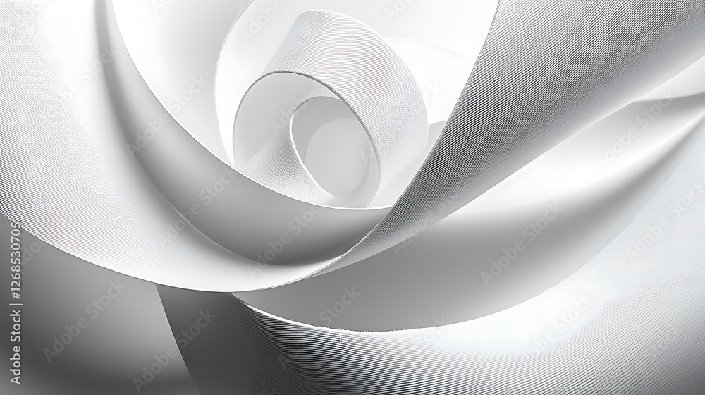 Abstract swirling white paper design, studio backdrop Abstract swirling white paper design, studio backdrop
