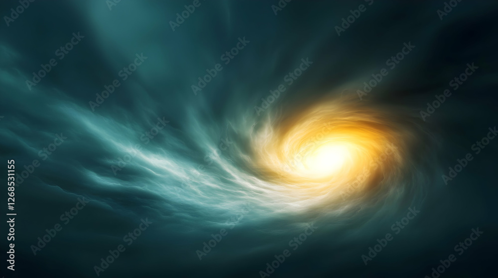 Obraz premium Swirling Dark Clouds and Golden Light Vortex