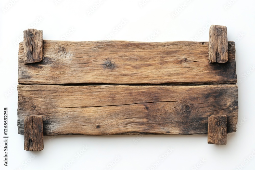 Rustic wooden signboard, studio shot, blank, isolated, white background, advertising Rustic wooden signboard, studio shot, blank, isolated, white background, advertising