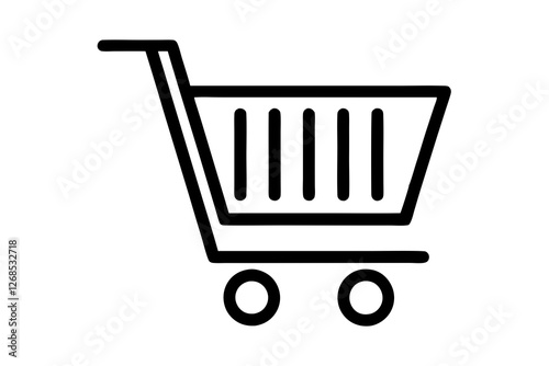 Shopping Cart Line Art Icon for Apps and Websites | Vector Design