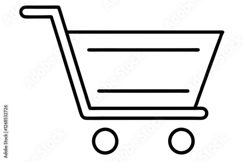 Shopping Cart Line Art Icon for Apps and Websites | Vector Design