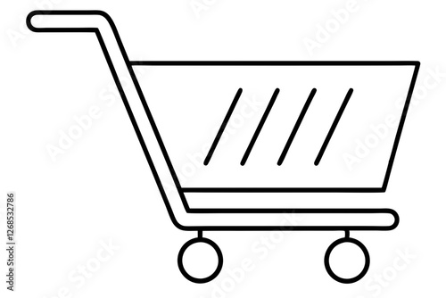 Shopping Cart Line Art Icon for Apps and Websites | Vector Design