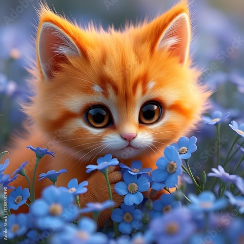 The little cat was startled by what he saw in front of him!!!
---episode 9----