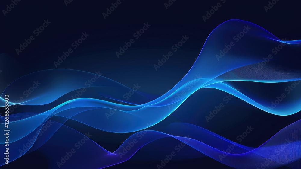 Smooth blue waves create serene and calming background, perfect for digital designs and presentations. flowing lines evoke sense of tranquility and modernity Smooth blue waves create serene and calming background, perfect for digital designs and presentations. flowing lines evoke sense of tranquility and modernity