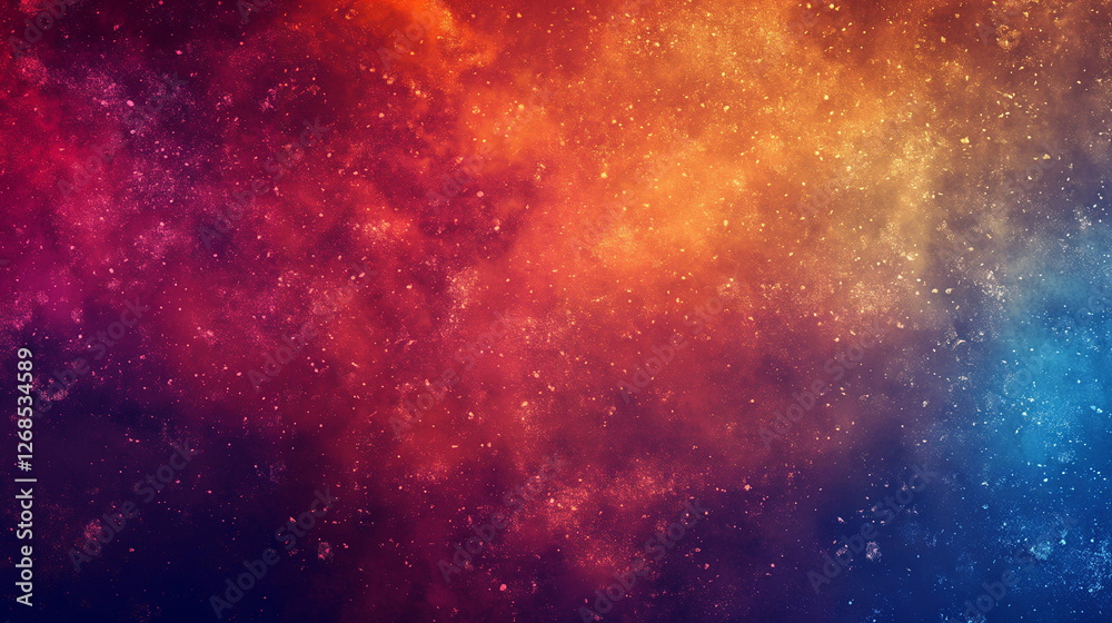 Naklejka premium Vibrant nebulas illuminate the dark cosmos in this abstract space fantasy