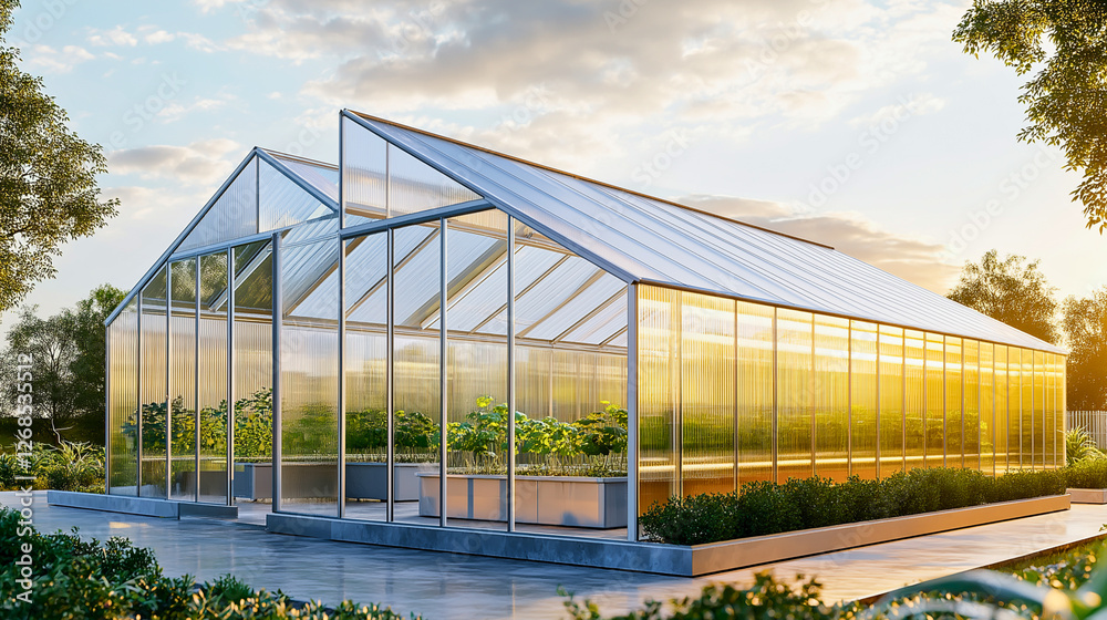 Modular Greenhouse with Transparent Polycarbonate Panels and Steel Framework for Scalable Design Modular Greenhouse with Transparent Polycarbonate Panels and Steel Framework for Scalable Design