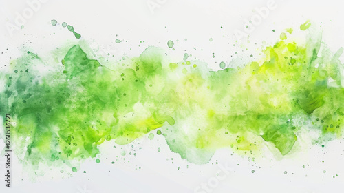vibrant watercolor splash in shades of green, creating fresh and lively atmosphere. Perfect for backgrounds or artistic projects
