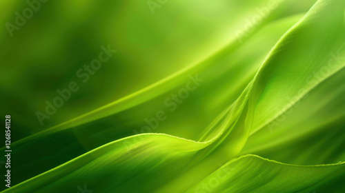 Soft green fabric flowing gracefully in light, creating serene atmosphere