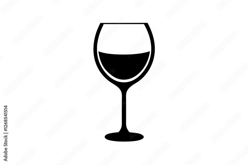 Wine Glass with Wine for Tasting Flat Vector Icon Wine Glass with Wine for Tasting Flat Vector Icon