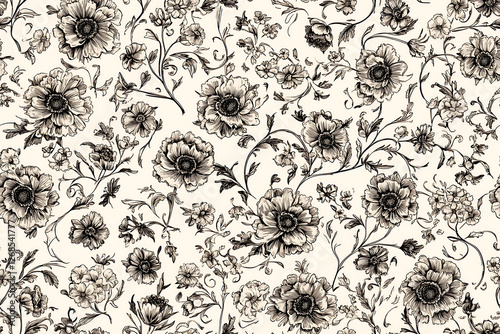 Ditsy Fashion Print. Flower Bouquets Vector Seamless Pattern. Simple Flower Garlands. Millefleurs Liberty Style. Floral Design. Blooming Meadow. Vintage Wildflowers Blue Background.