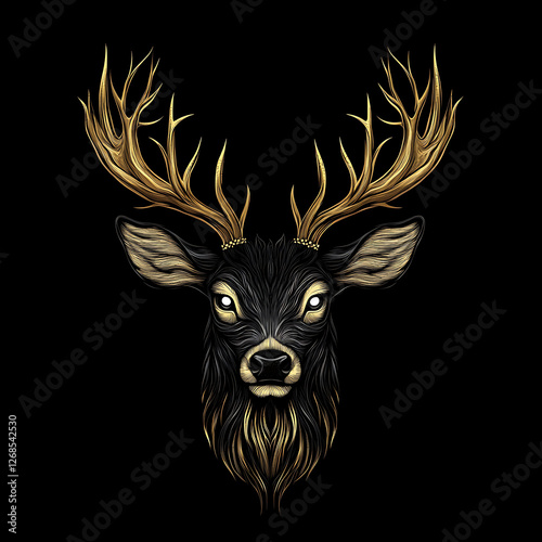 Deer vector illustratio.n face logo. Clean and elegant