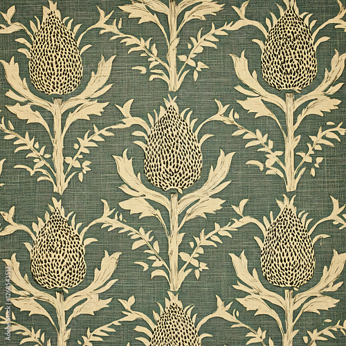 Golden vintage seamless decorative pattern