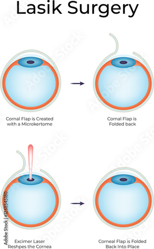 Lasik Surgery Science Design Vector Illustration Diagram