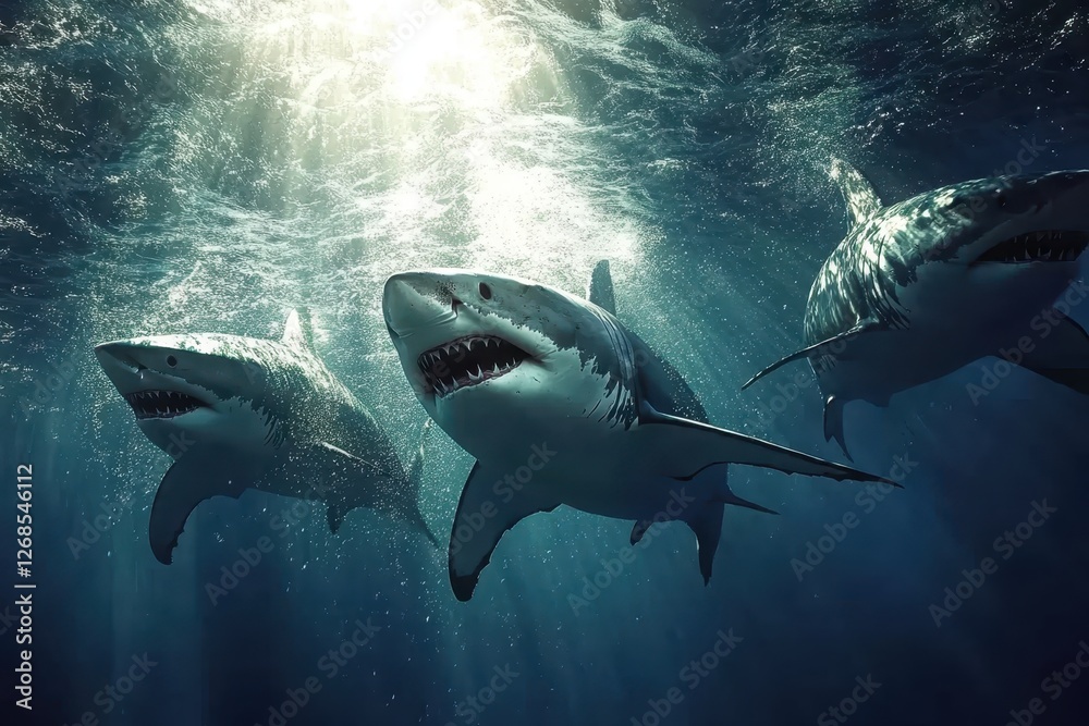 Fototapeta premium sharks in the sea