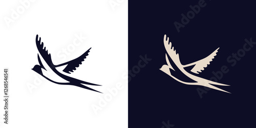 Swallow icon fly bird logo abstract background design isolated vector