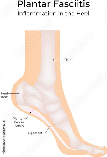 Plantar Fasciitis Science Design Vector Illustration Diagram