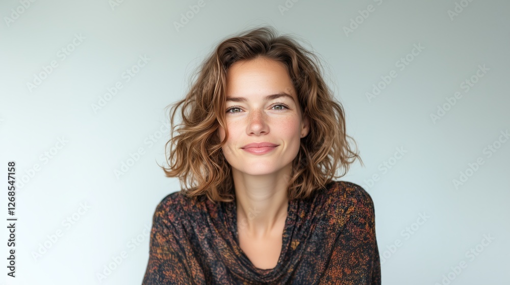 Empowered woman close-up studio photography on neutral background Empowered woman close-up studio photography on neutral background