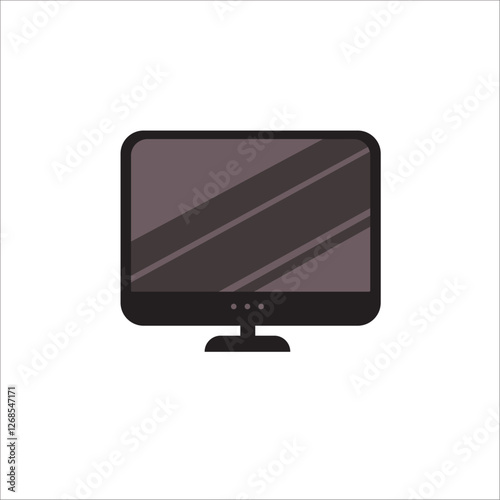Cute Cartoon Computer Vector Illustration