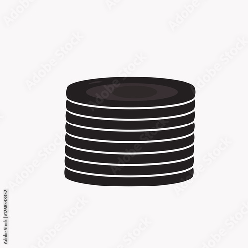 Simple Black Plate Silhouette Art
