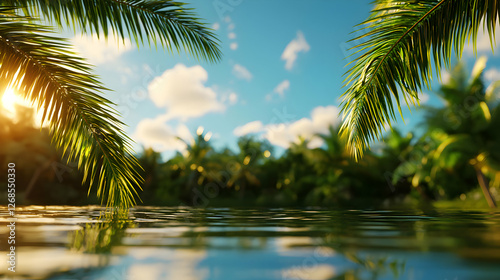 Tranquil Sunset Over Tropical Beach