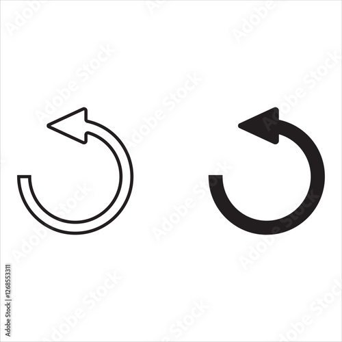 Undo Icon set. Back or Return Illustration on white background
