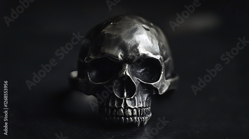 Macabre artistry, A sculpted skull with intricate metalwork details
