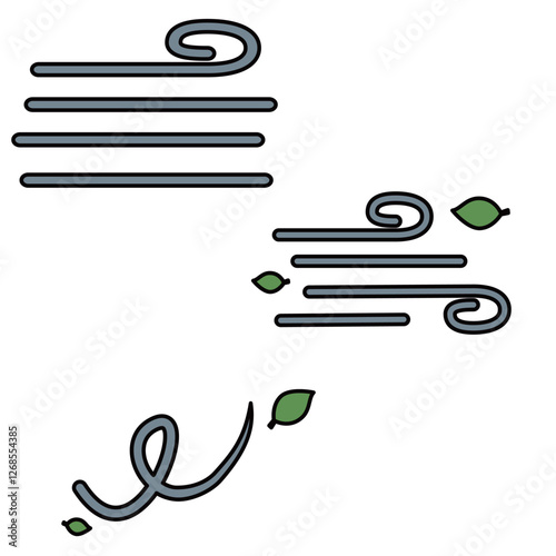 シンプルな風のイラスト