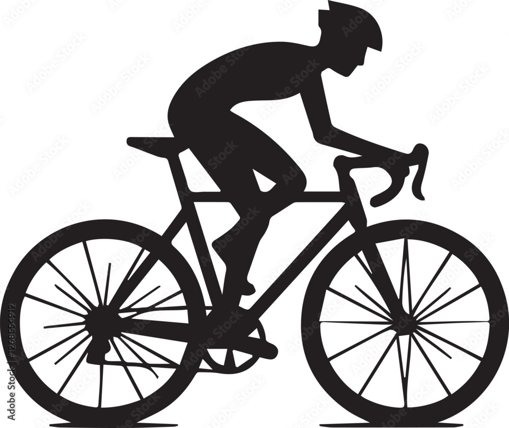 Fototapeta premium Cycle silhouette vector illustration isolated on a white background