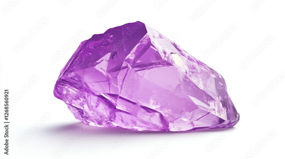 Amethyst crystal, isolated, white background, gemstone Amethyst crystal, isolated, white background, gemstone