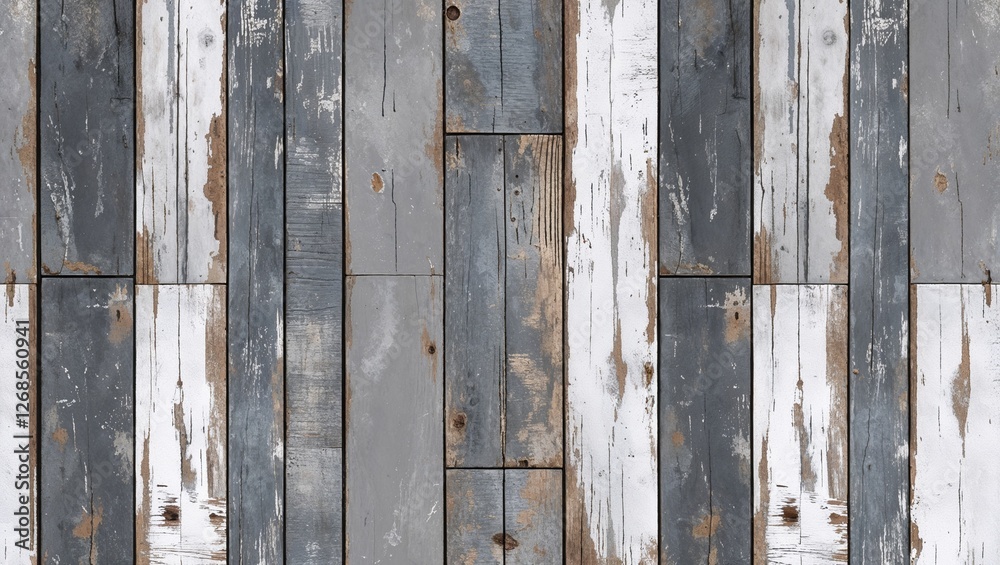 rustic, weathered wood panel design. The layout consists of vertical planks with a distressed appearance, showcasing a mix of gray and white tones. The surface has a textured look, with visible grain rustic, weathered wood panel design. The layout consists of vertical planks with a distressed appearance, showcasing a mix of gray and white tones. The surface has a textured look, with visible grain