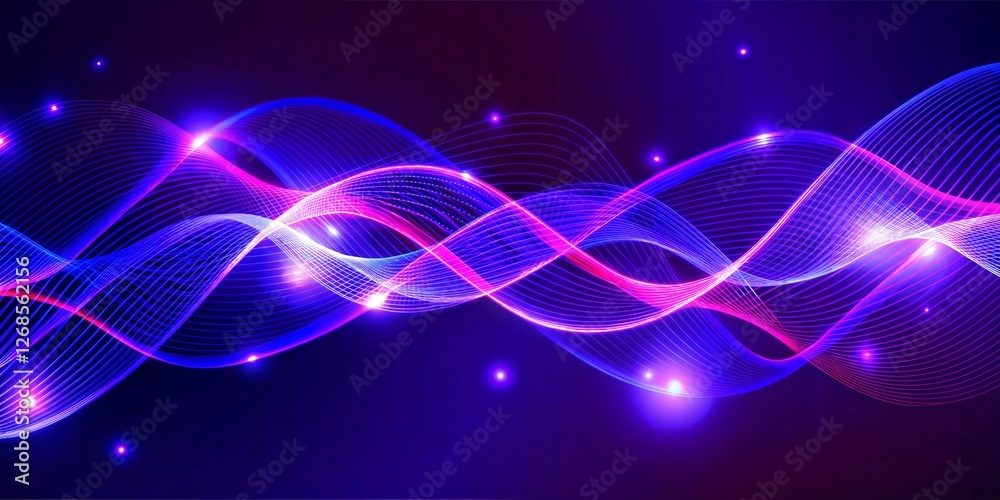 Fototapeta premium Vibrant Neon Waves Abstract Design