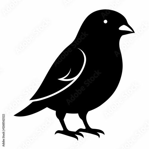 Minimalist Black Canary Silhouette Vector