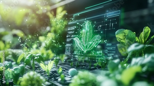 Visualization of a gotomarket strategy for a green technology product using ecofriendly and sustainable design elements photo
