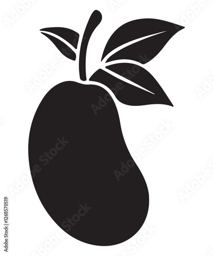 Seamless pattern with fresh bright exotic whole and mango isolated on white background. Summer fruits for healthy lifestyle. Organic fruit. Cartoon style. Vector illustration for any design.