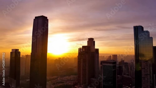 Wallpaper Mural Sunset over the city Torontodigital.ca