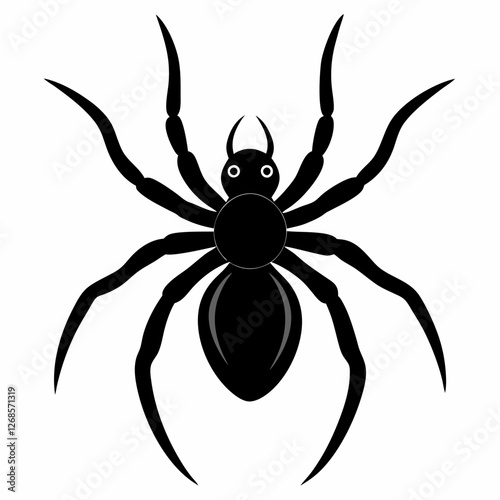 Minimalist Black Spider Silhouette Vector