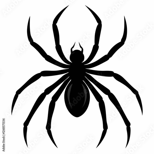 Minimalist Black Spider Silhouette Vector