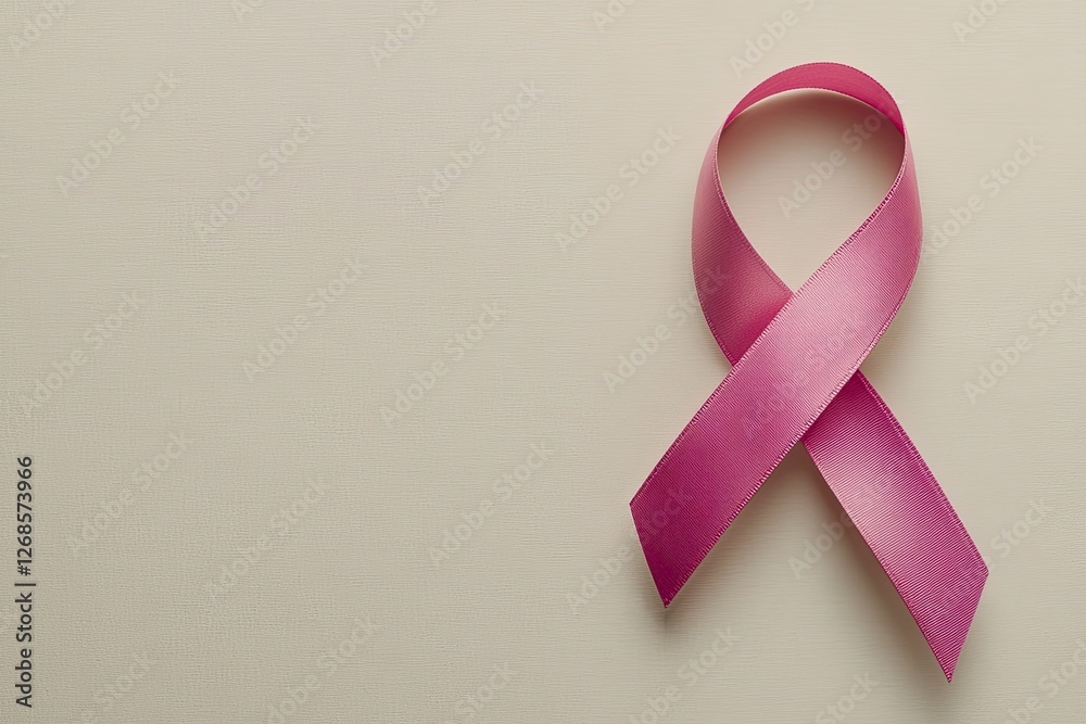 Close-up photo of a doctor with a pink ribbon on a white background, with copy space for a concept related to cancer awareness day and medical health care checkup services to support women Close-up photo of a doctor with a pink ribbon on a white background, with copy space for a concept related to cancer awareness day and medical health care checkup services to support women