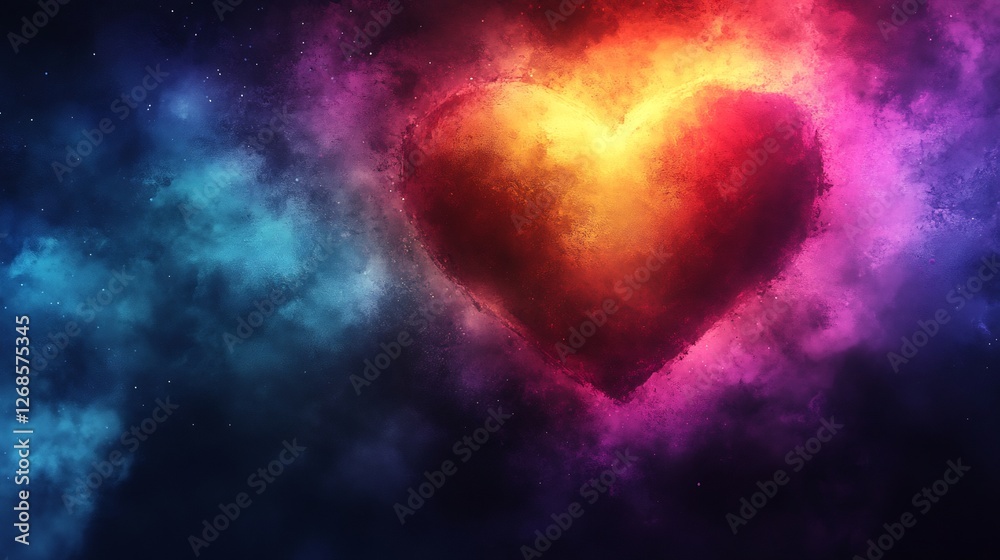 Fiery Heart Nebula glows vibrantly in cosmic dust clouds. AI Generated Fiery Heart Nebula glows vibrantly in cosmic dust clouds. AI Generated