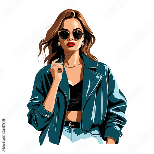 Icon sheet of fashion model, PNG and Vector