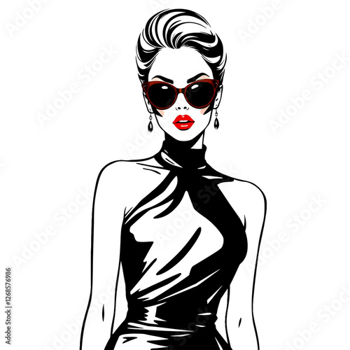 Icon sheet of fashion model, PNG and Vector