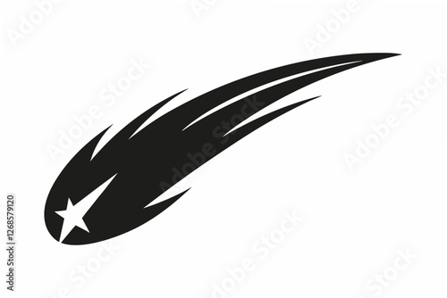 comet silhouette vector illustration
