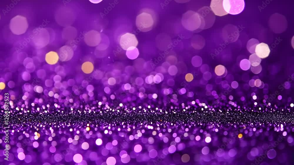 Sparkling purple bokeh background creates a mesmerizing effect suitable for various creative projects