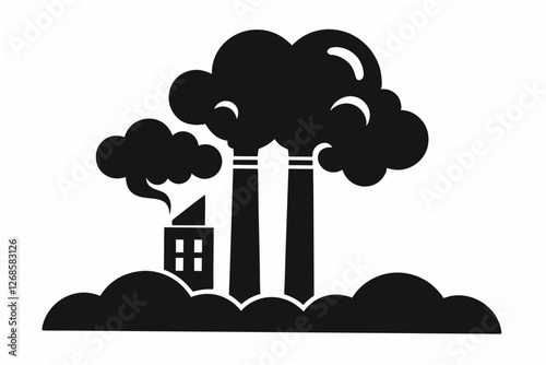 air pollution  silhouette vector illustration